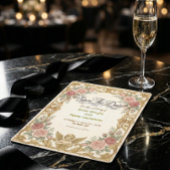 Faux Gold Ornate Baroque Floral Frame セーブザデート
