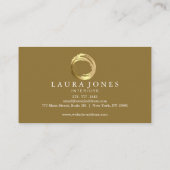 Faux Gold Painted Circle Designer 名刺 (裏面)