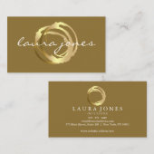 Faux Gold Painted Circle Designer 名刺 (正面/裏面)