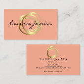 Faux Gold Painted Circle Designer 名刺 (正面/裏面)