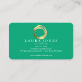 Faux Gold Painted Circle Designer 名刺 (裏面)