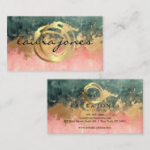 Faux Gold Painted Circle Designer 名刺 (正面/裏面)