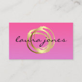 Faux Gold Painted Circle Designer Business Card 名刺 (正面)