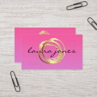 Faux Gold Painted Circle Designer Business Card 名刺