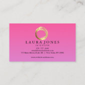 Faux Gold Painted Circle Designer Business Card 名刺 (裏面)
