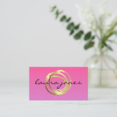Faux Gold Painted Circle Designer Business Card 名刺 (スタンド正面)