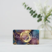 Faux Gold Painted Circle Designer Business Card 名刺 (スタンド正面)