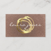 Faux Gold Painted Circle Designer Business Card 名刺 (正面)