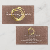 Faux Gold Painted Circle Designer Business Card 名刺 (正面/裏面)