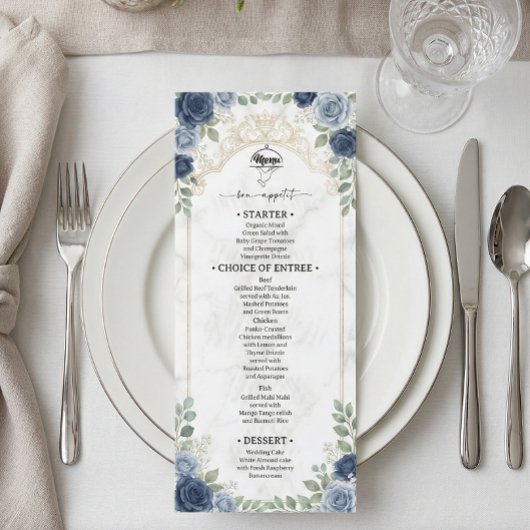 Faux Gold Scrollwork Printed Marble メニュー