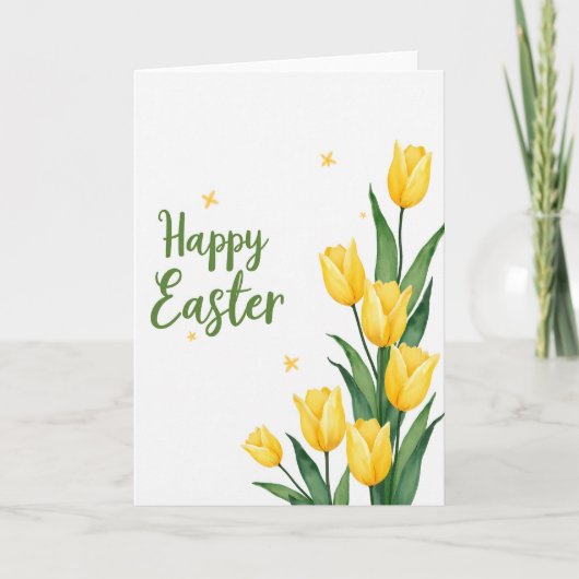 Faux Gold Spring Flower Card カード (正面)