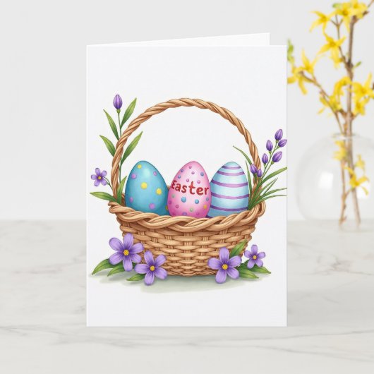 Faux Gold Spring Ovoids Card カード (黄色い花)