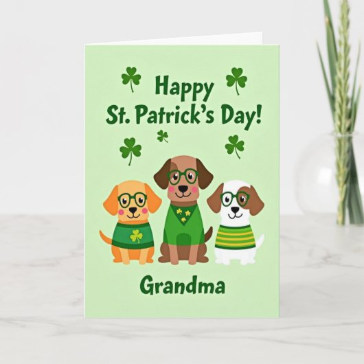 Faux Gold St Patricks Day Grandma Card カード (正面)