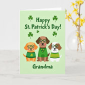 Faux Gold St Patricks Day Grandma Card カード (黄色い花)
