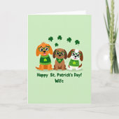Faux Gold St Patricks Puppies Card カード (正面)
