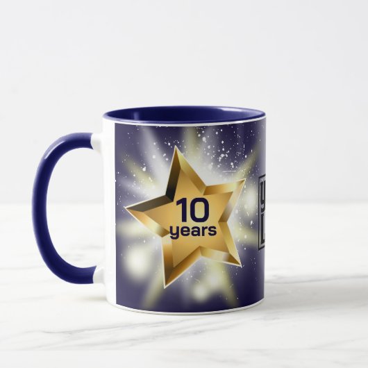 Faux gold stars employee anniversary recognition マグカップ (左)
