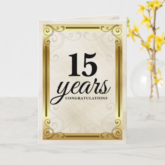 Faux gold universal employee anniversary カード (黄色い花)