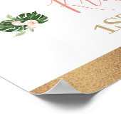 Faux Gold Wild One Floral Safari Welcome Sign ポスター (角)