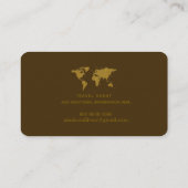 Faux Gold World Map Travel Agent brown  名刺 (裏面)