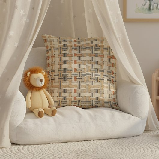 Faux Grasscloth Geometric Weave Pat#3 ID1271 クッション