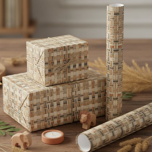 Faux Grasscloth Geometric Weave Pat#3 ID1271 ラッピングペーパー