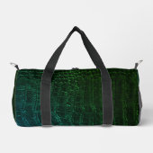 Faux Green Alligator Crocodile Leather Print ダッフルバッグ (正面)