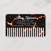 Faux hair comb looking hair salon loyalty card 名刺 (正面)