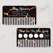 Faux hair comb looking hair salon loyalty card 名刺 (正面/裏面)