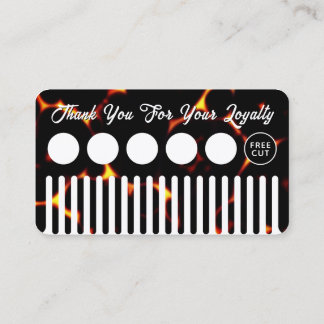 Faux hair comb looking hair salon loyalty card 名刺