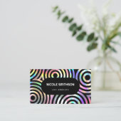 faux holographic abstract circles business card 名刺 (スタンド正面)