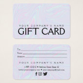Faux holographic effect texture blue Gift Card (正面&裏面)