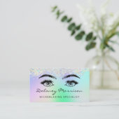 Faux Holographic Glitter Eyes Microblading 名刺 (スタンド正面)