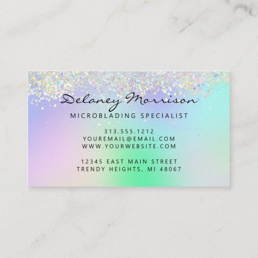 Faux Holographic Glitter Eyes Microblading 名刺 (裏面)