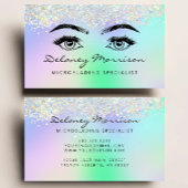 Faux Holographic Glitter Eyes Microblading 名刺