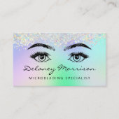 Faux Holographic Glitter Eyes QR Code Microblading 名刺 (正面)