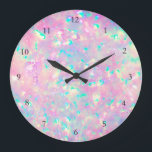 FAUX iridescent opal effect Large Clock ラージ壁時計<br><div class="desc">FAUX holographic opal clock, the iridescence is only simulated</div>
