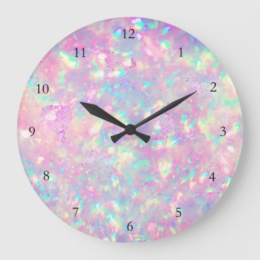 FAUX iridescent opal effect Large Clock ラージ壁時計 (正面)