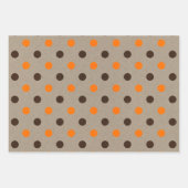 Faux Kraft Paper w/ Dark Brown & Orange Patterns ラッピングペーパーシート (正面2)