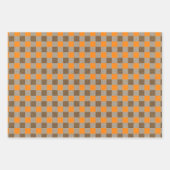 Faux Kraft Paper w/ Dark Brown & Orange Patterns ラッピングペーパーシート (正面2)