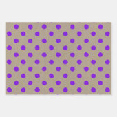 Faux Kraft Paper w/ Purple Multi-Patterns ラッピングペーパーシート (正面)