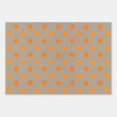 Faux Kraft Paper With Orange Stripes & Polka Dots ラッピングペーパーシート (正面2)