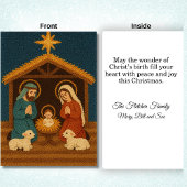 Faux Latch Hook Christmas Nativity Scene シーズンカード