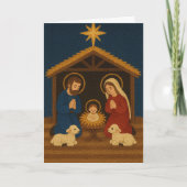 Faux Latch Hook Holy Family Nativity Christmas  シーズンカード (正面)