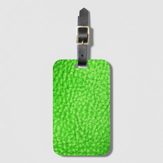 Faux Leather Light Lime ラゲッジタグ (正面縦)