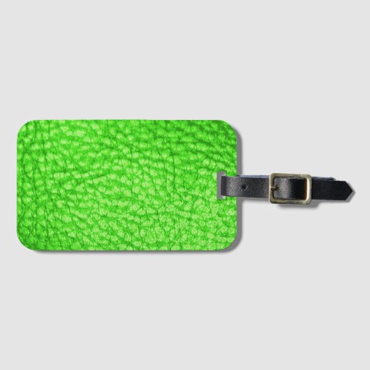 Faux Leather Light Lime ラゲッジタグ (正面横)