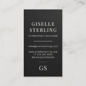 Faux Leather Modern Accountant Tax Preparer CPA 名刺 (裏面)