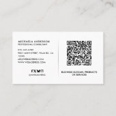 Faux Leather Professional QR Code & Social Media 名刺 (裏面)