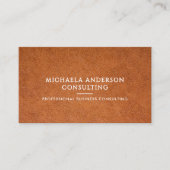 Faux Leather Professional QR Code & Social Media 名刺 (正面)