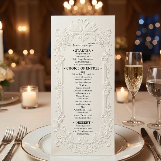 Faux Letterpress Effect Ivory Relief メニュー