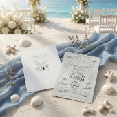 Faux Letterpress Swans Formal Black Tie Wedding 招待状